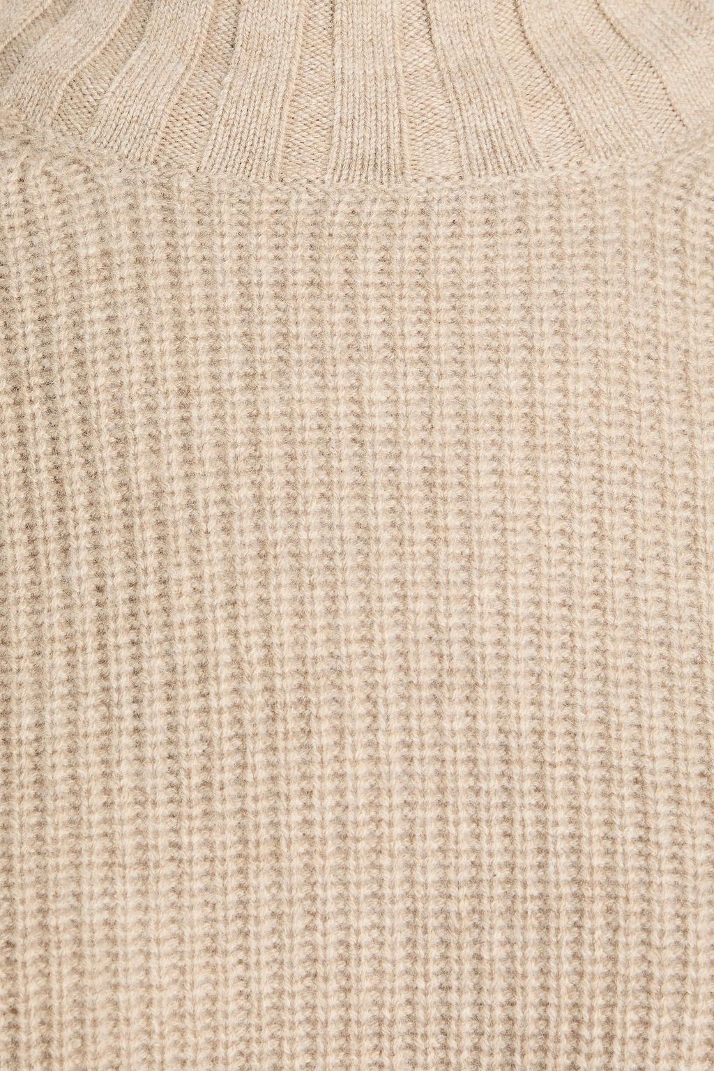 SANDRO Wool and cashmere-blend turtleneck sweater