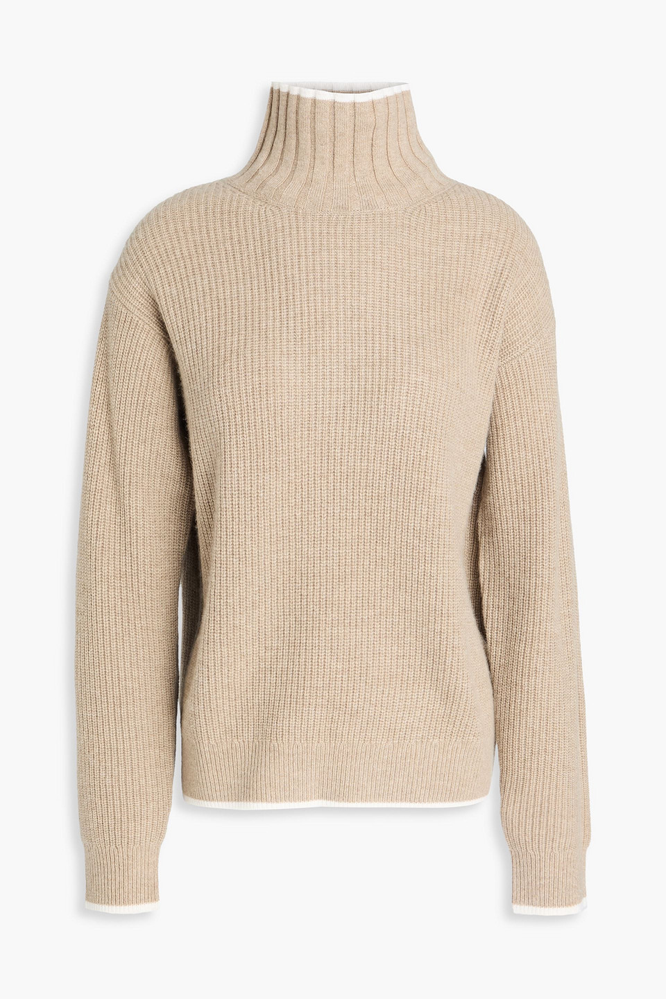 Sandro Wool And Cashmere-blend Turtleneck Sweater In Neutral