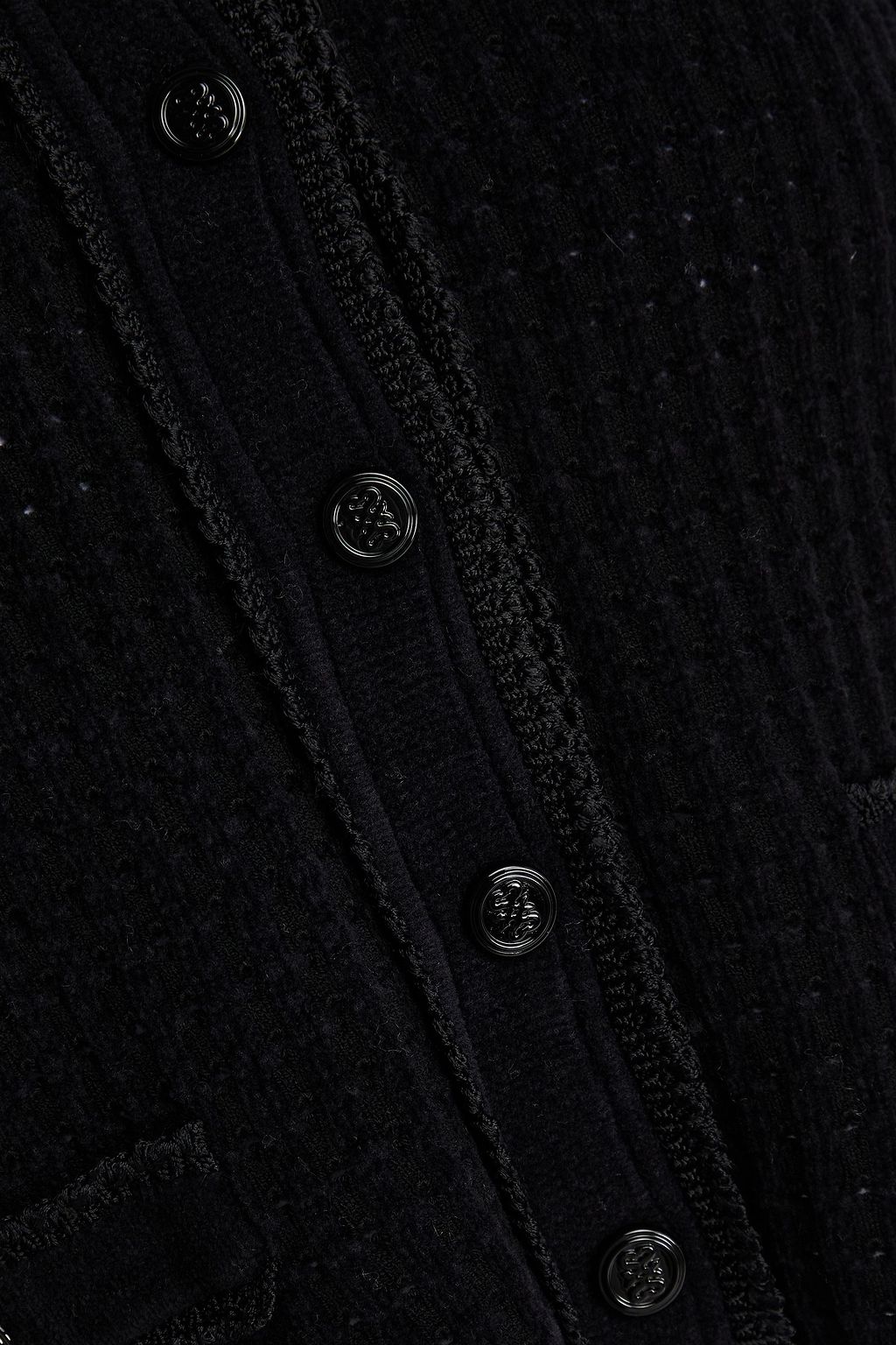SANDRO Cropped pointelle-knit cardigan