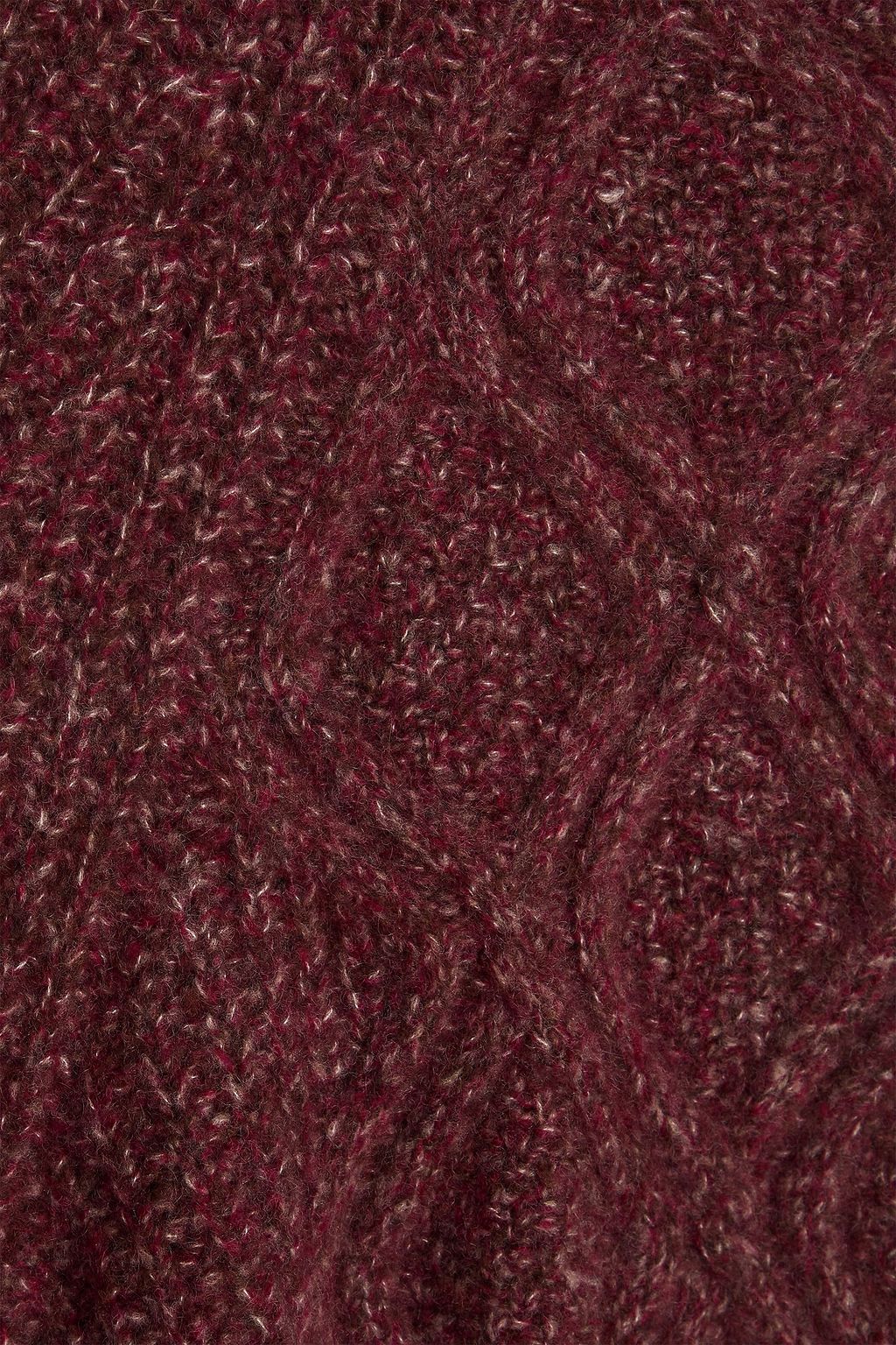 AUTUMN CASHMERE Cable-knit cashmere and silk-blend sweater