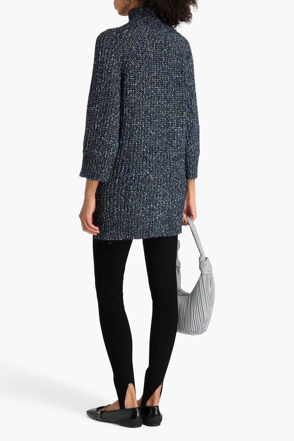 AUTUMN CASHMERE Mélange cotton-blend turtleneck sweater