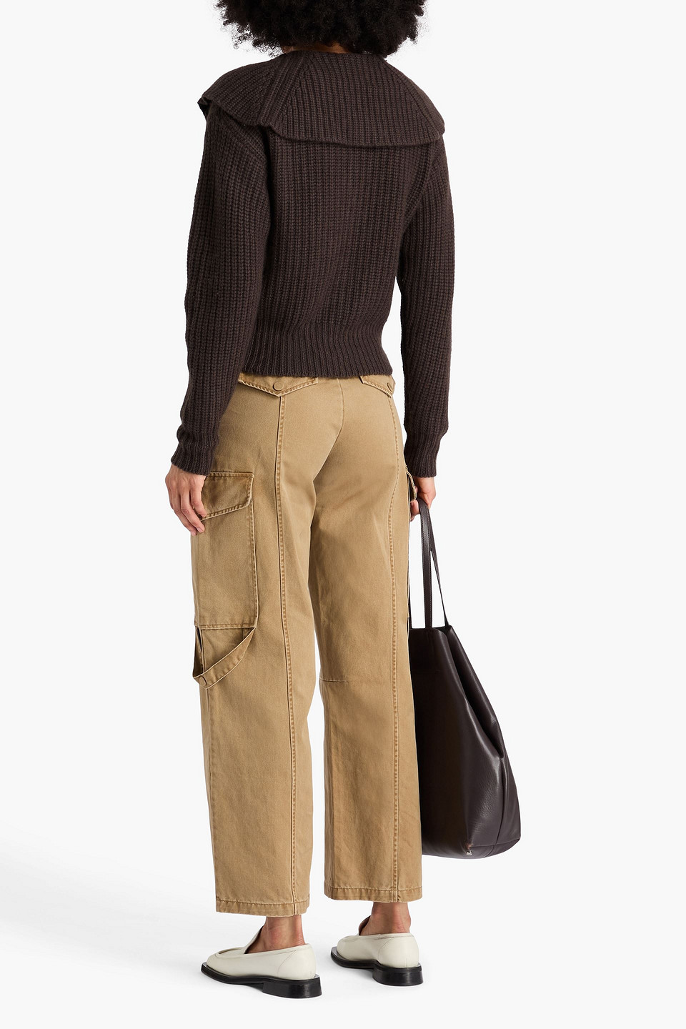  Autumn Cashmere - Pullover Aus Rippstrick Mit Polokragen - Braun - S 