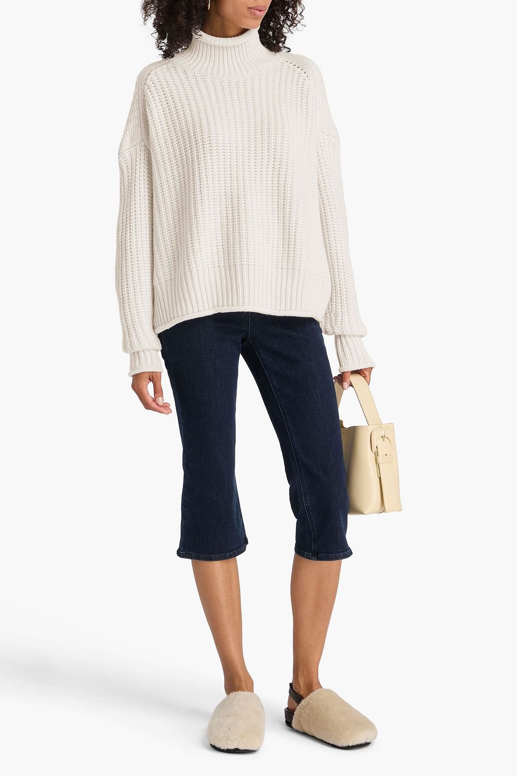AUTUMN CASHMERE Rollkragenpullover aus Rippstrick