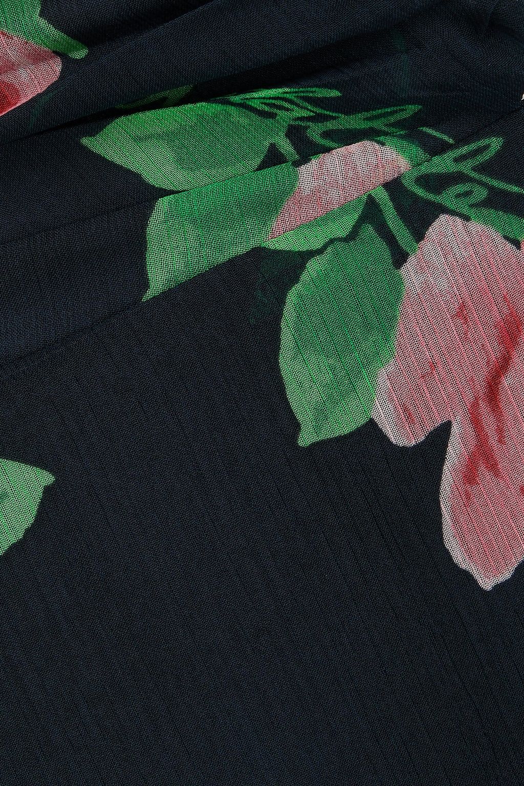 ROTATE BIRGER CHRISTENSEN ジョーゼット マキシスカート ルーシュ入り フローラルプリント