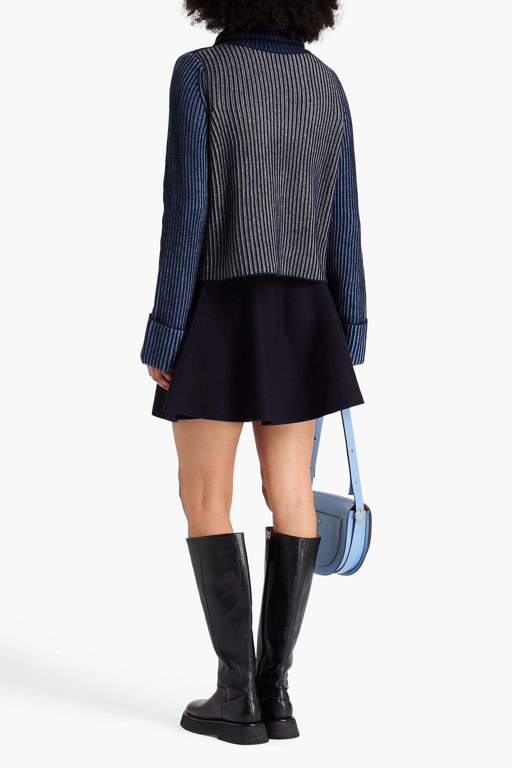 AUTUMN CASHMERE Rollkragenpullover aus Rippstrick in Colour-Block-Optik