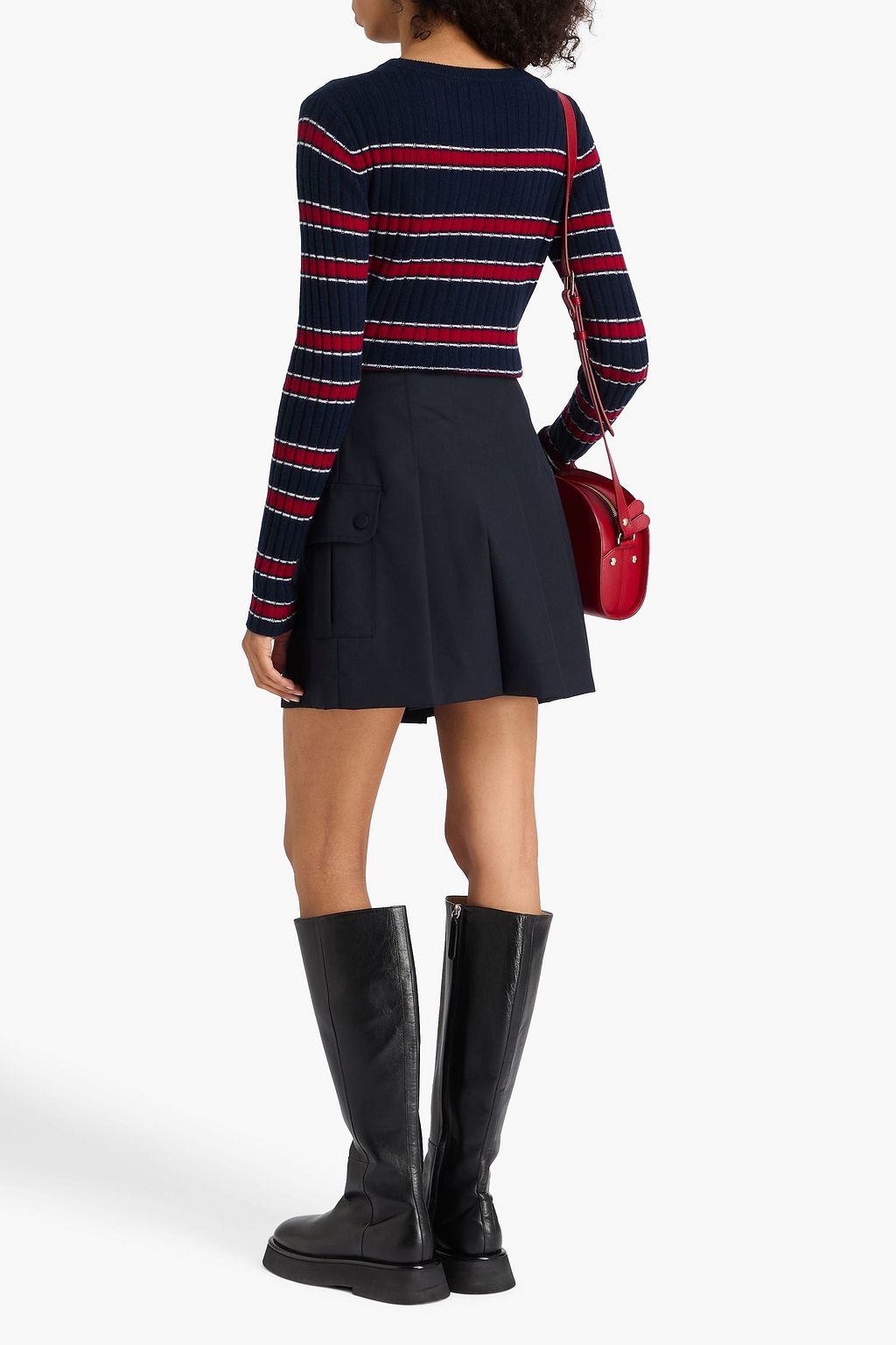 AUTUMN CASHMERE Striped jacquard-knit cashmere sweater