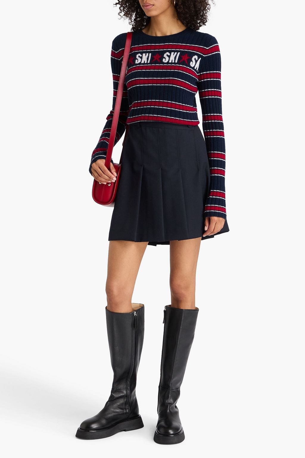 AUTUMN CASHMERE Striped jacquard-knit cashmere sweater