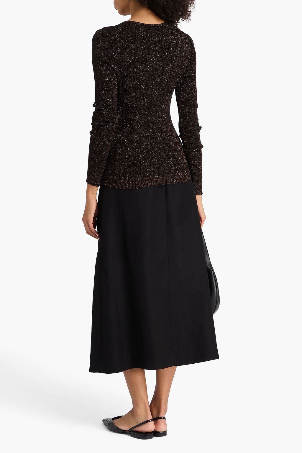 AUTUMN CASHMERE Metallic cashmere-blend cardigan