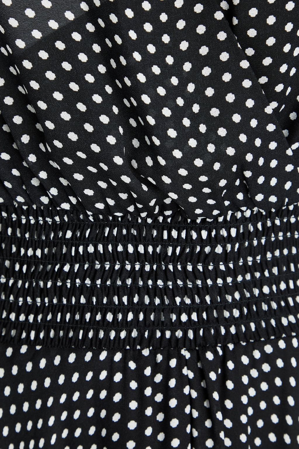 MAJE Wrap-effect polka-dot chiffon midi dress