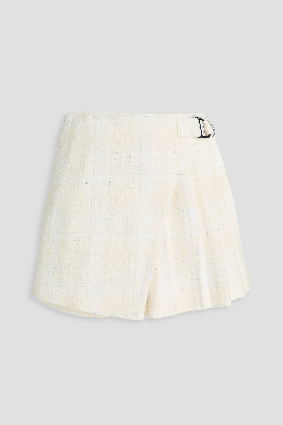maje - metallic tweed shorts - white - fr 36