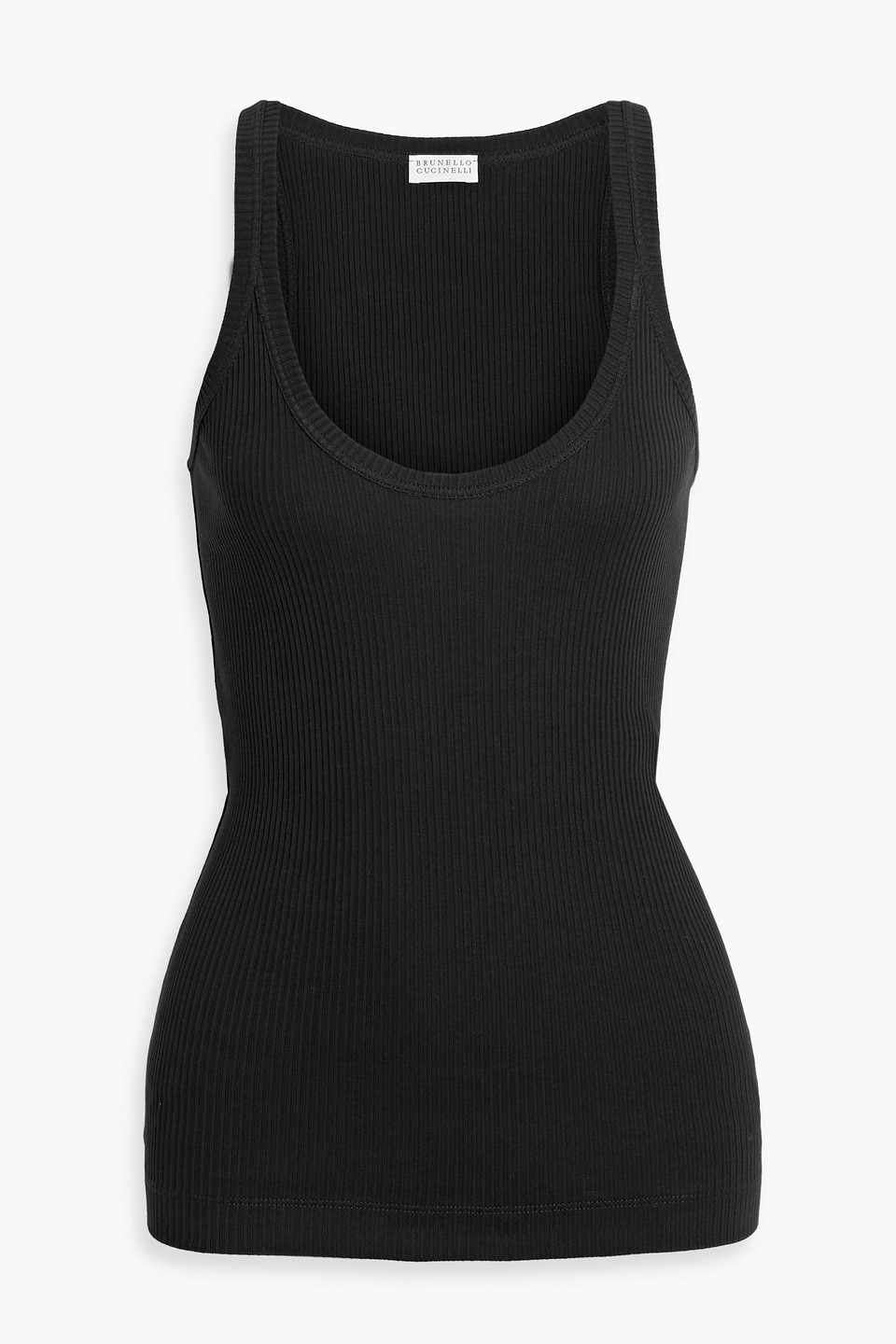 Ribbed cotton-jersey tank