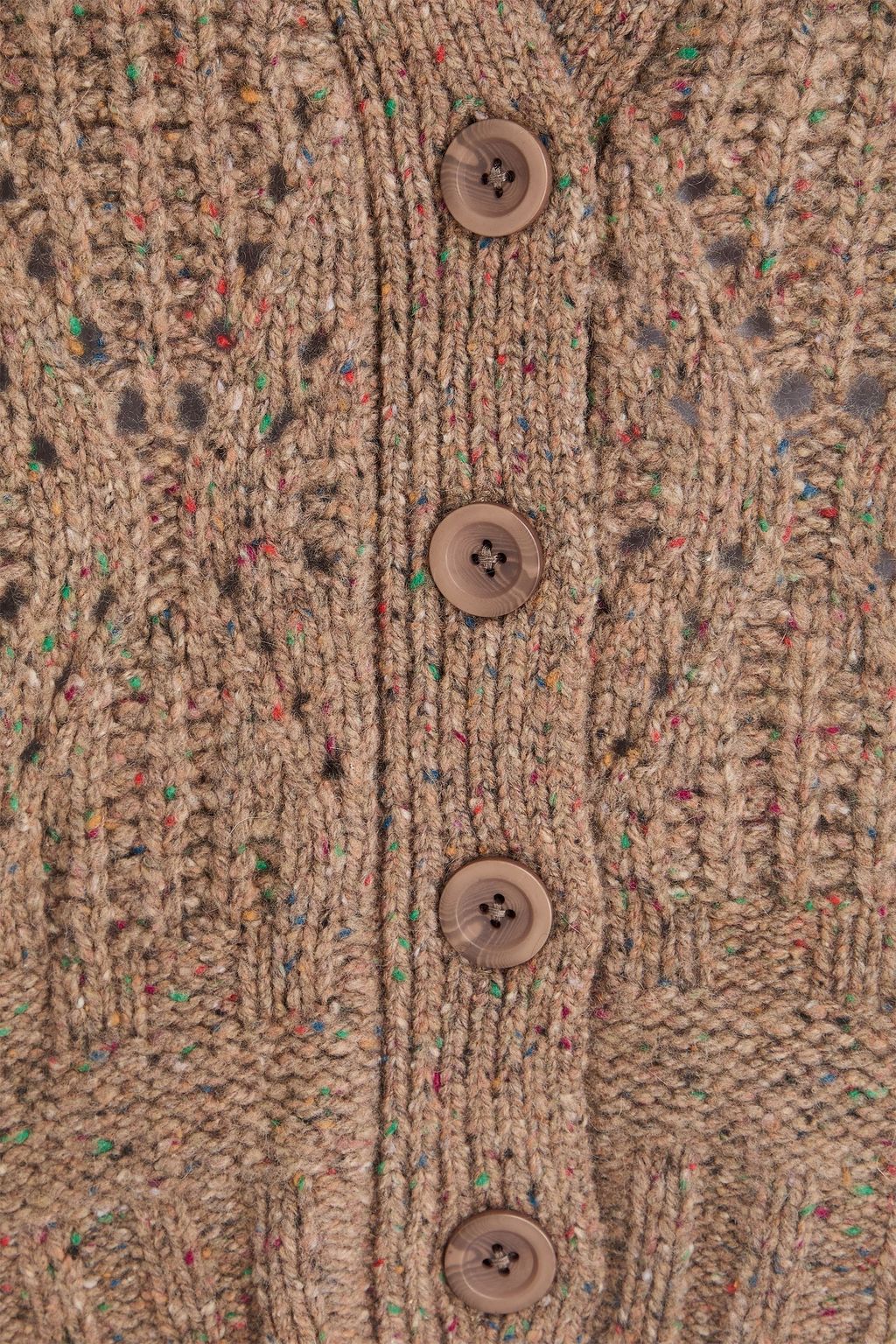 AUTUMN CASHMERE كارديغان من الكشمير المغزول بلونين بحبكة بوانتيل