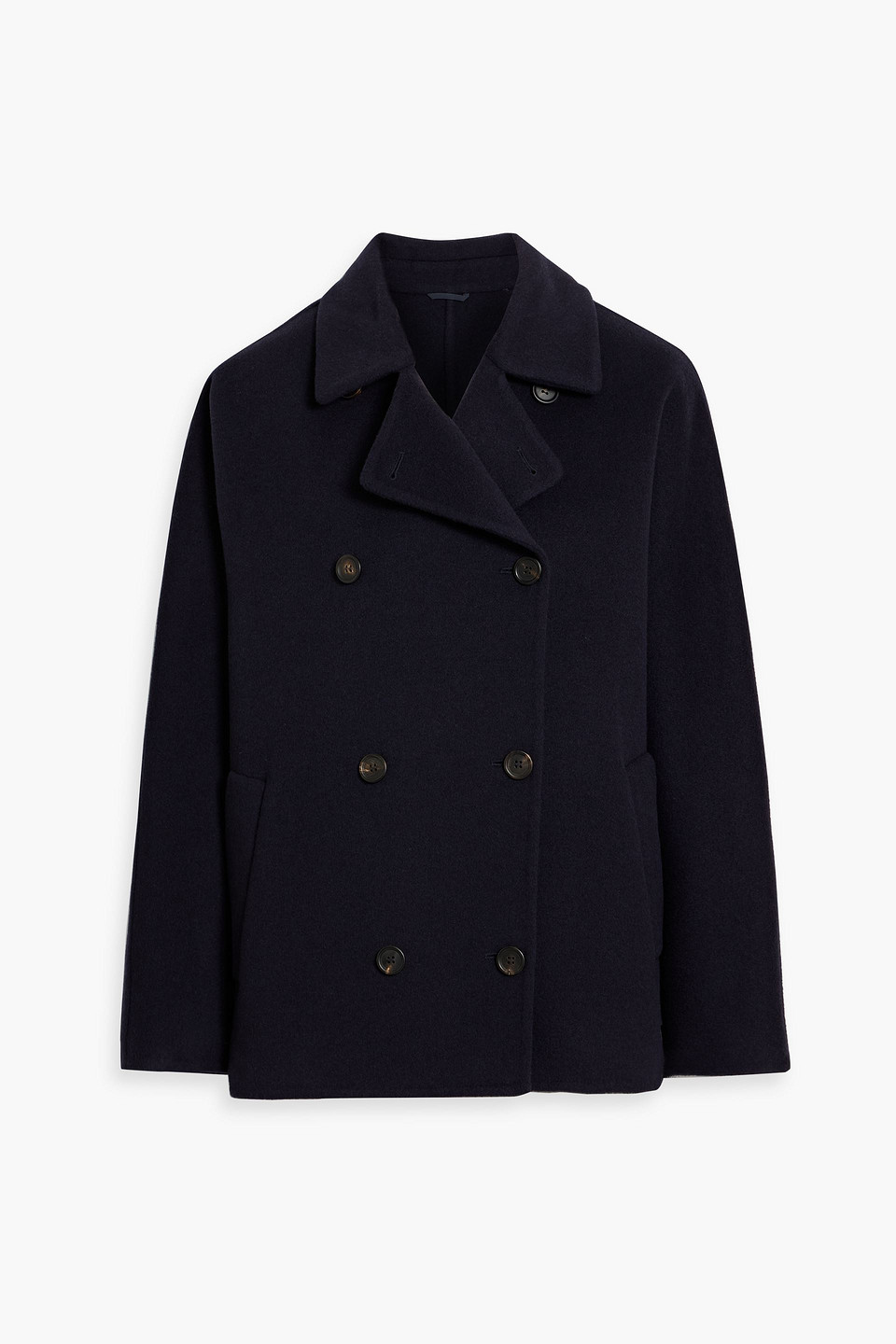 Brunello Cucinelli Double-breasted Wool And Cashmere-blend Felt Coat In Blue