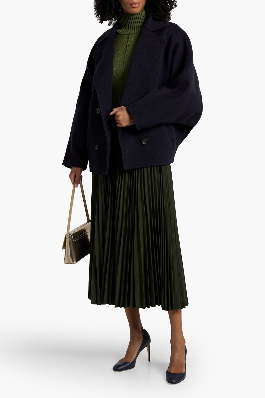 BRUNELLO CUCINELLI Double-breasted wool and cashmere-blend felt coat
