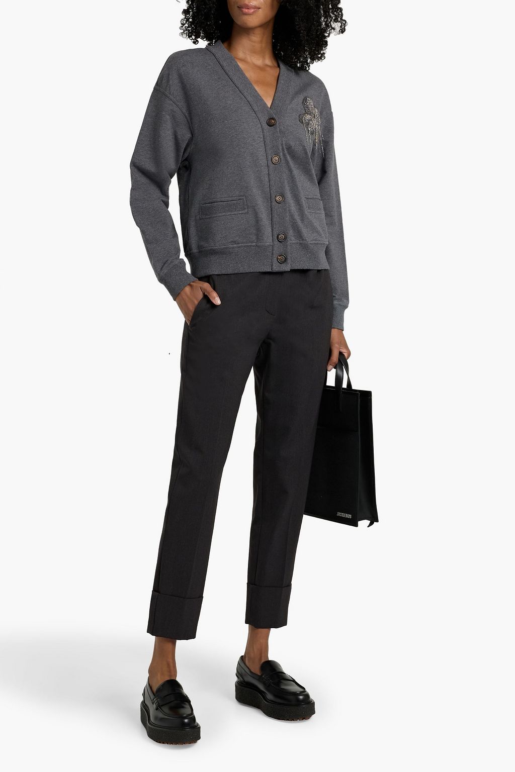 BRUNELLO CUCINELLI Bead-embellished cotton-blend cardigan