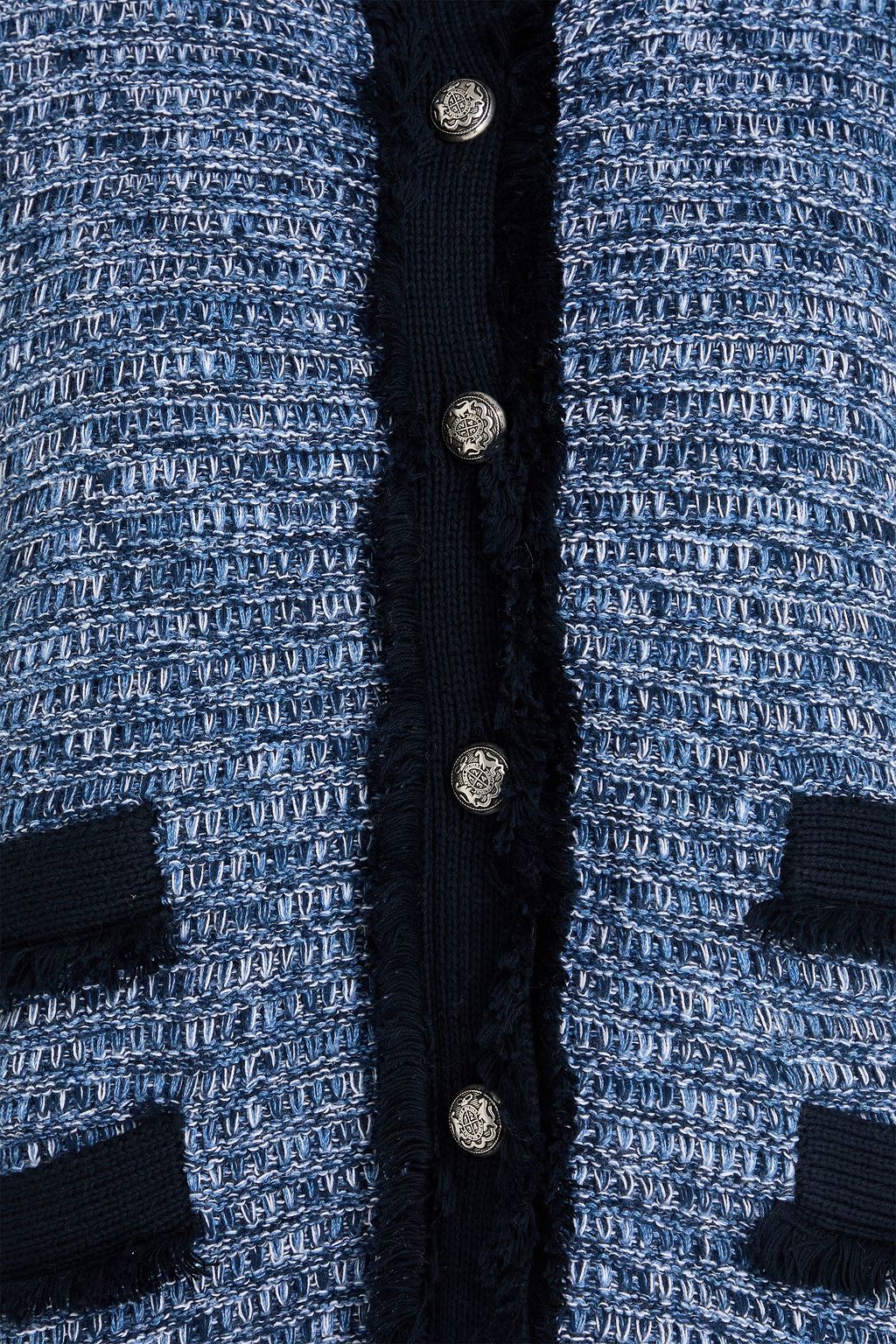 COTTON BY AUTUMN CASHMERE Frayed crochet-knit cotton jacket