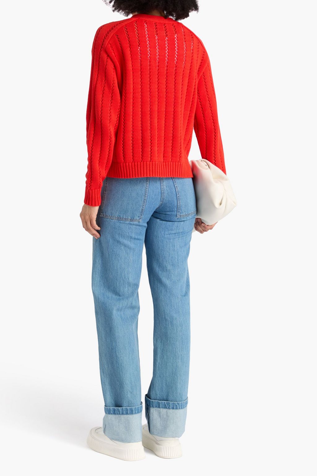 COTTON BY AUTUMN CASHMERE كارديغان من القطن بحبكة بوانتيل