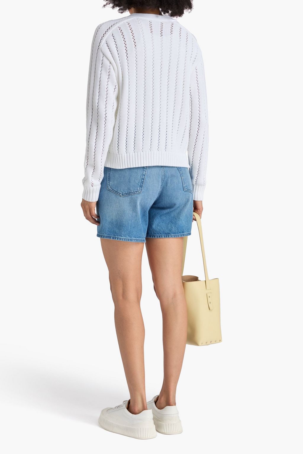 COTTON BY AUTUMN CASHMERE كارديغان من القطن بحبكة بوانتيل