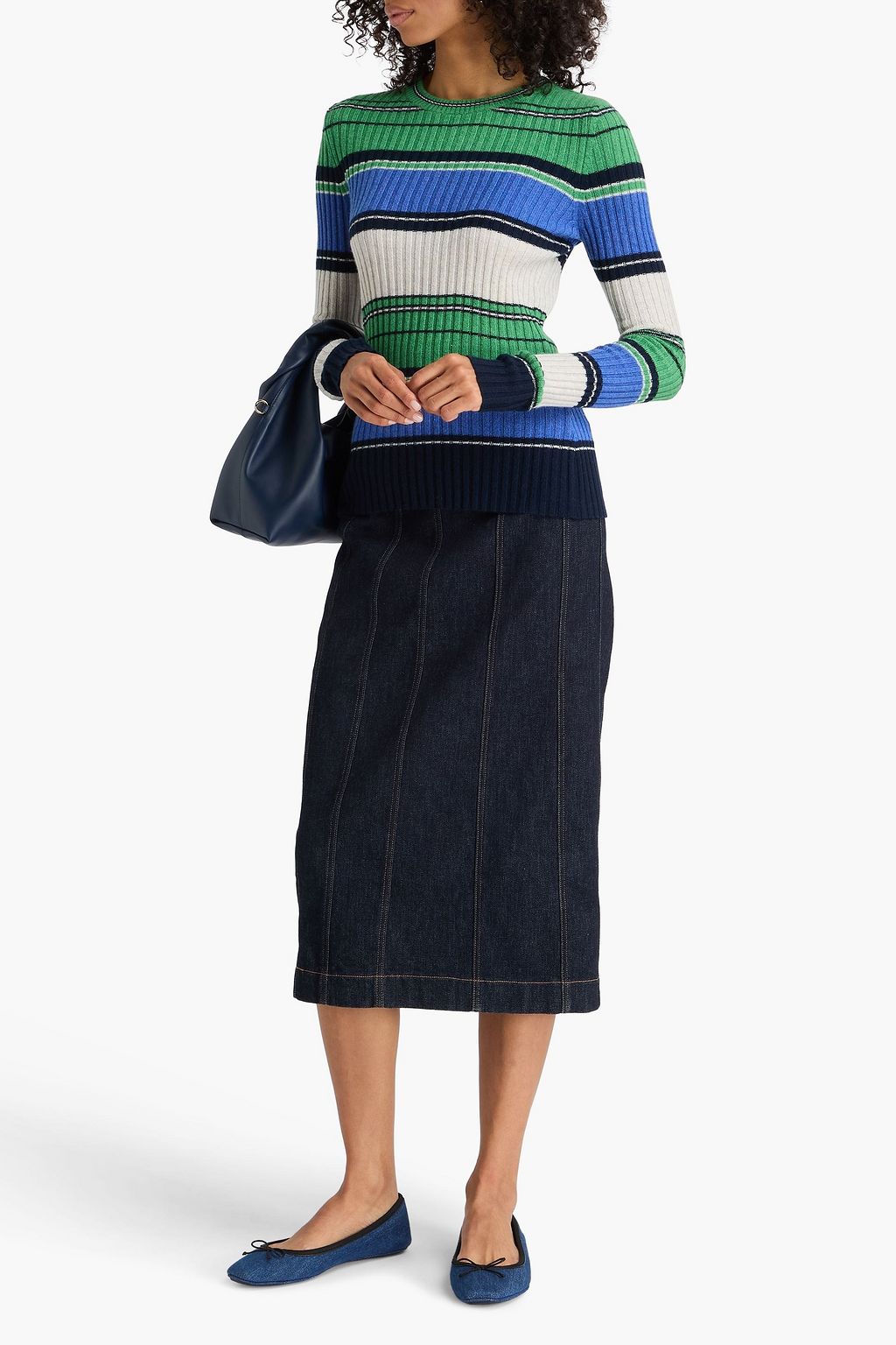 AUTUMN CASHMERE Striped cashmere sweater