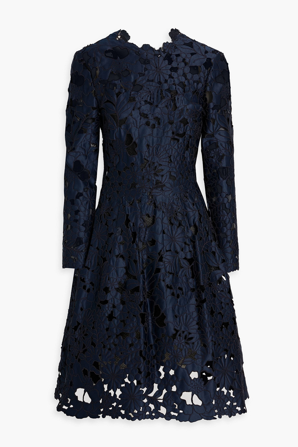 Oscar De La Renta Guipure Lace Dress In Blue