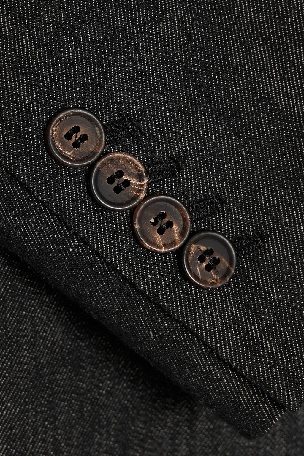 BRUNELLO CUCINELLI Satin-trimmed double-breasted denim blazer
