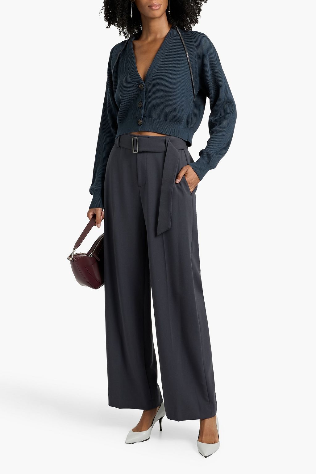 BRUNELLO CUCINELLI Cropped ribbed cotton cardigan