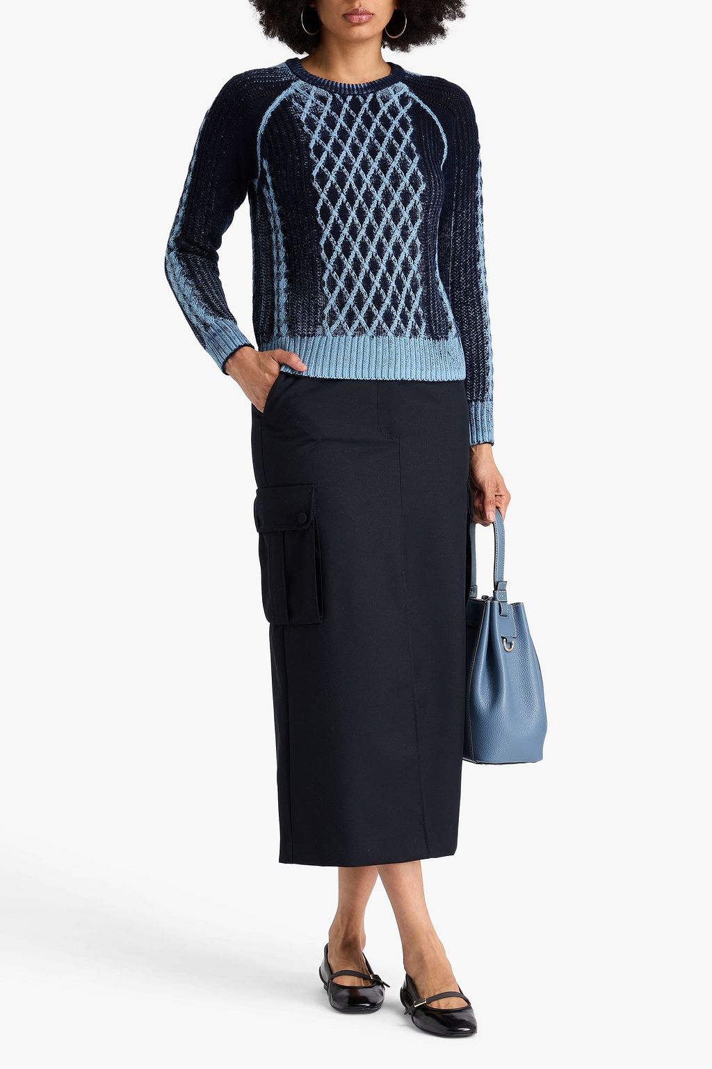 COTTON BY AUTUMN CASHMERE Cable-knit cotton sweater