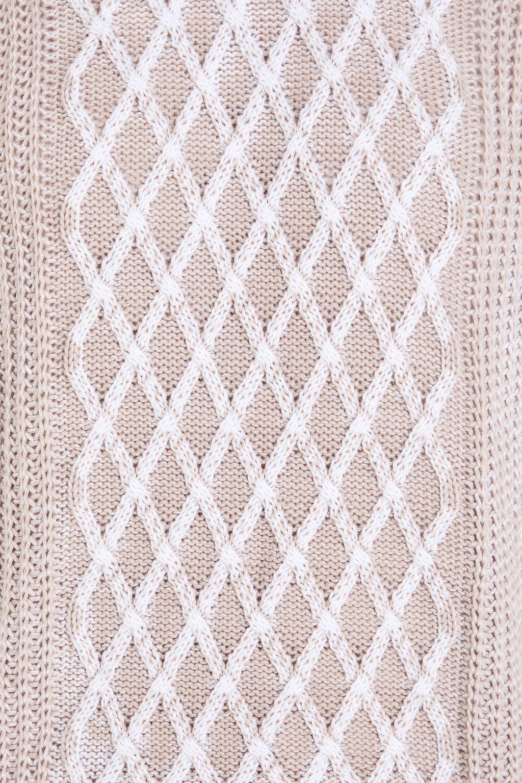 COTTON BY AUTUMN CASHMERE كنزة رياضية من القطن بحبكة مجدولة