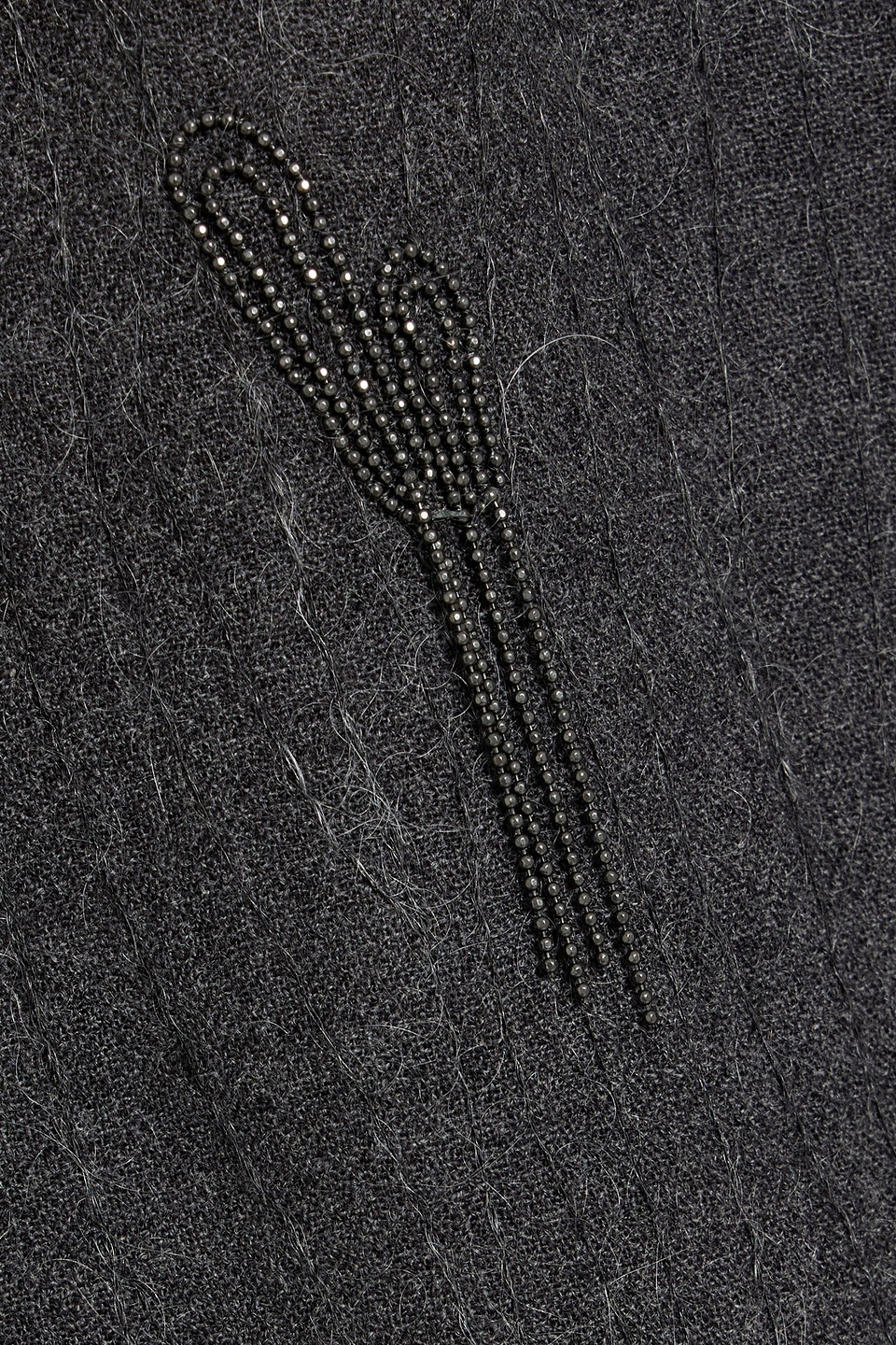 Brunello Cucinelli Bead-embellished Wool Top In Gray