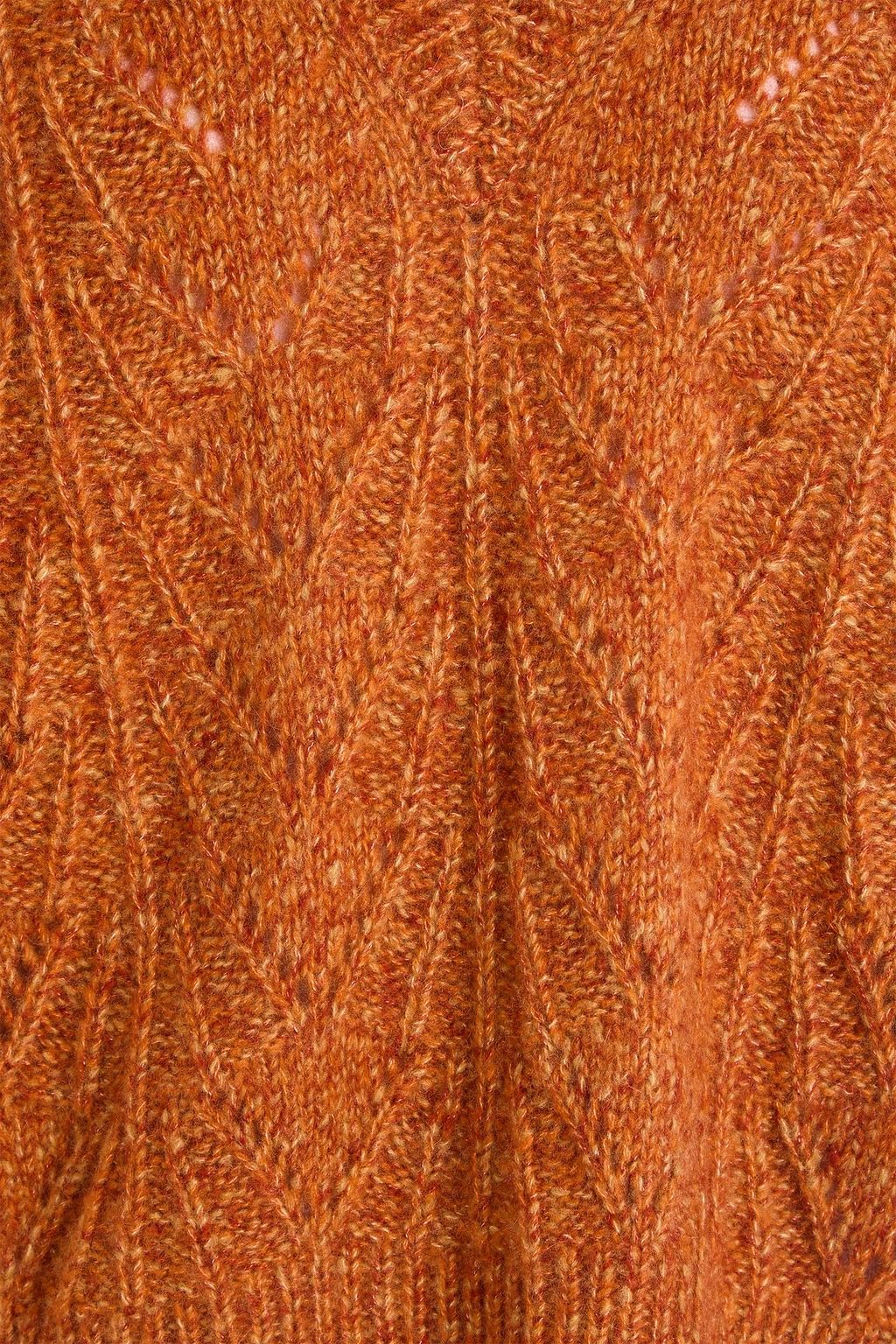 AUTUMN CASHMERE Pointelle-knit cashmere and silk-blend sweater