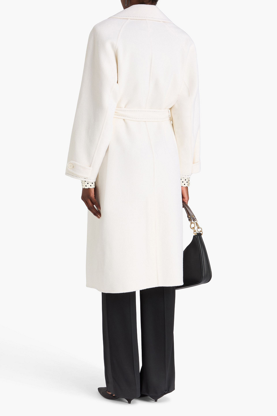Maje Wool-blend Felt Coat In White