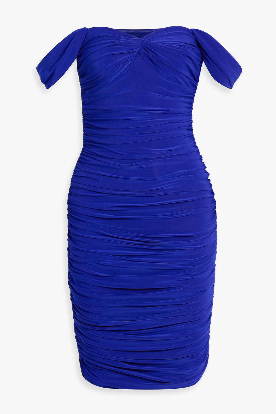 Off-the-shoulder stretch-jersey mini dress