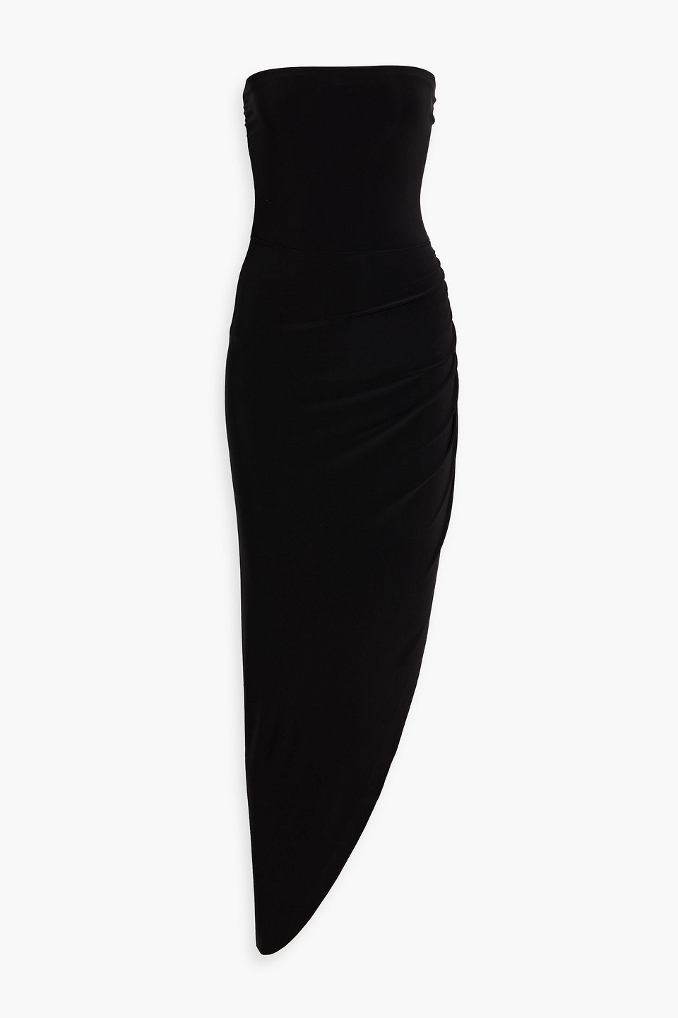 Strapless asymmetric stretch-jersey dress