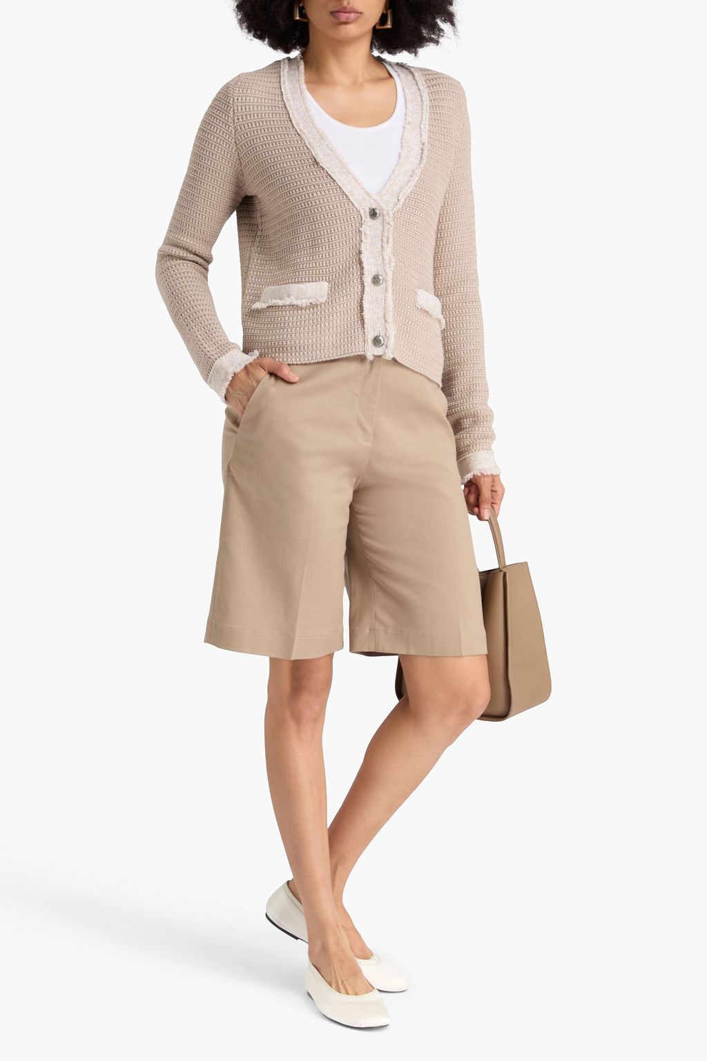 COTTON BY AUTUMN CASHMERE جاكيت من القطن بحبكة كروشيه