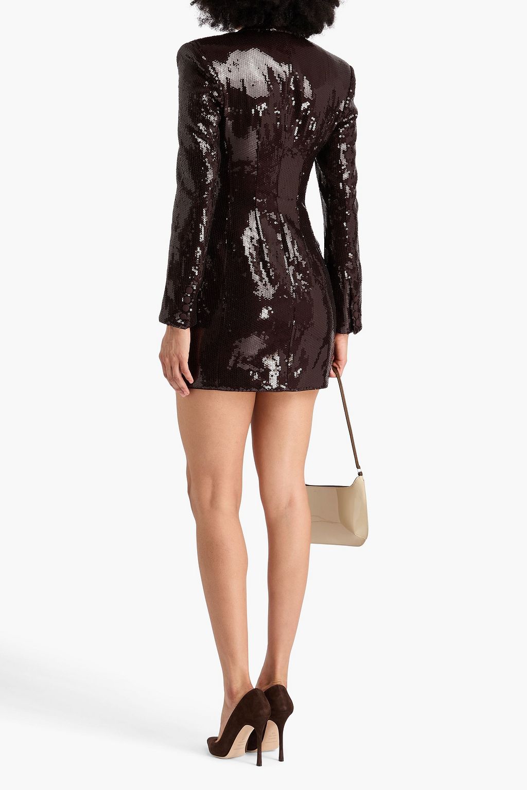 ROTATE BIRGER CHRISTENSEN Sequined stretch-crepe mini tuxedo dress