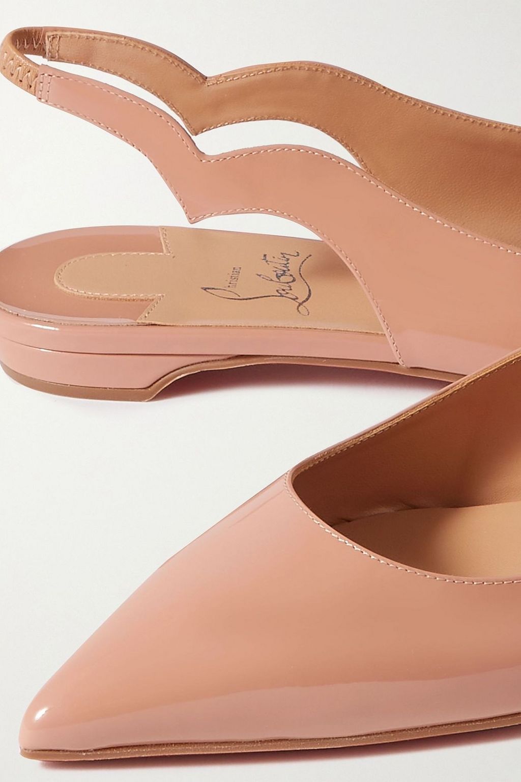 CHRISTIAN LOUBOUTIN Hot Chikita patent-leather slingback point-toe flats