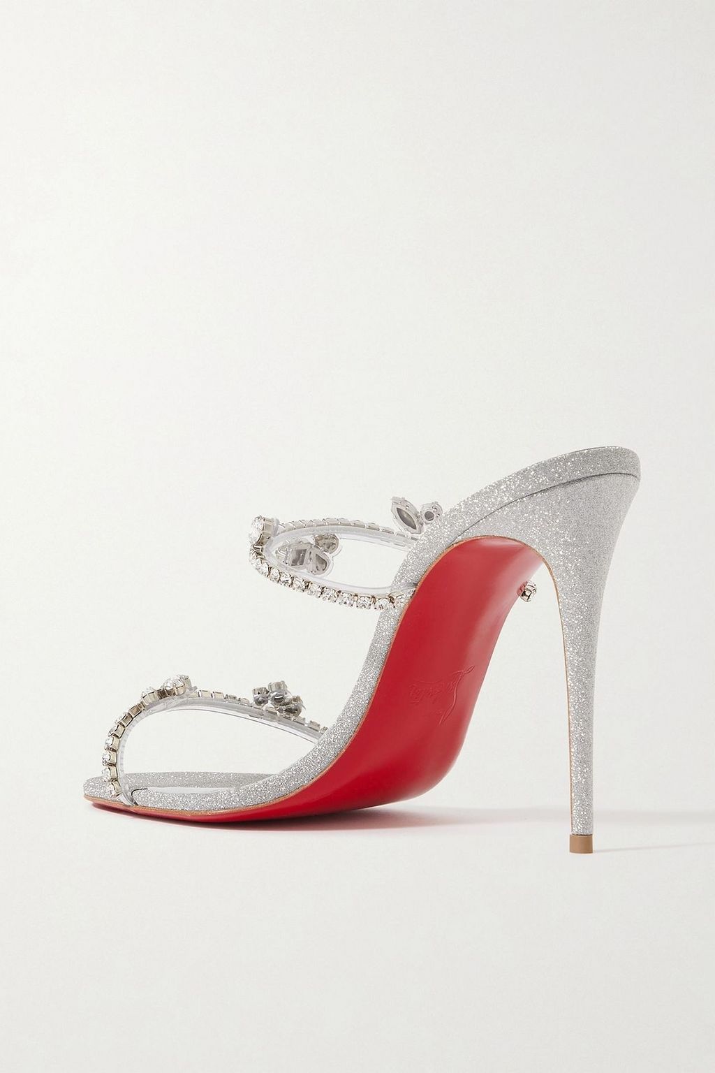 CHRISTIAN LOUBOUTIN Just Queen 100 crystal-embellished PVC mules
