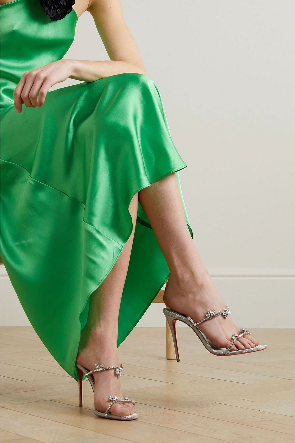 CHRISTIAN LOUBOUTIN Just Queen 100 crystal-embellished PVC mules