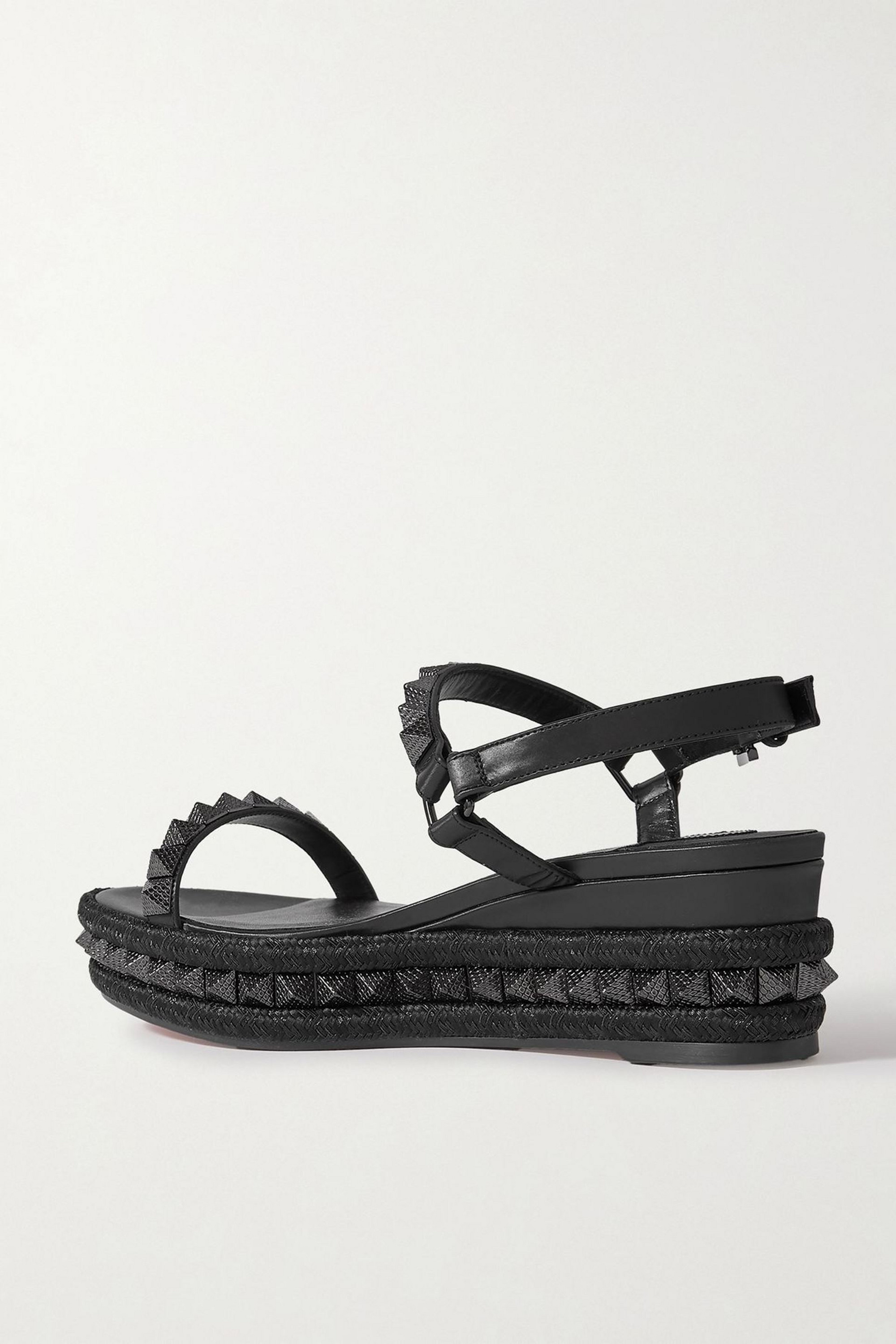 CHRISTIAN LOUBOUTIN Pyraclou 60 studded leather platform sandals