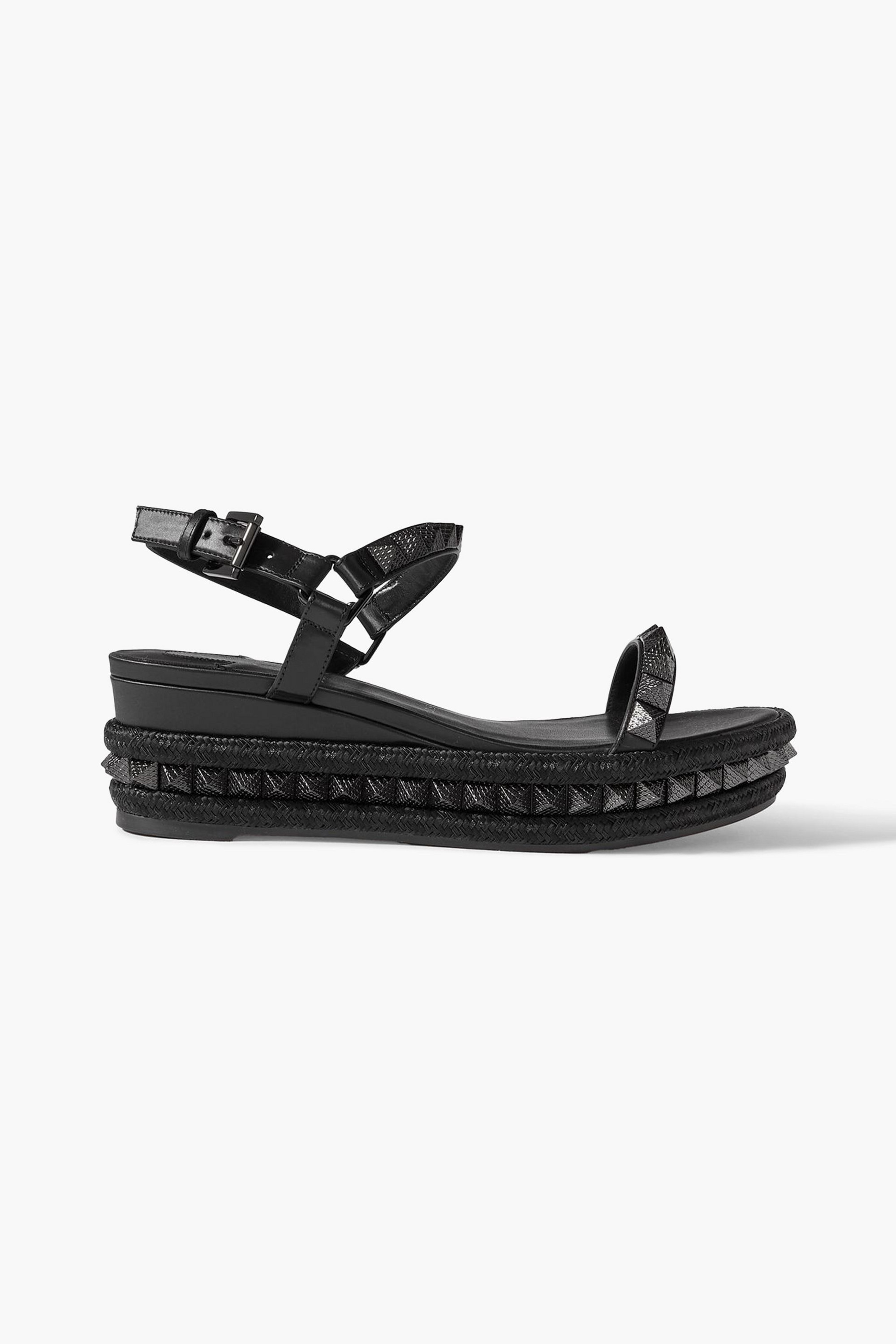 CHRISTIAN LOUBOUTIN Pyraclou 60 studded leather platform sandals