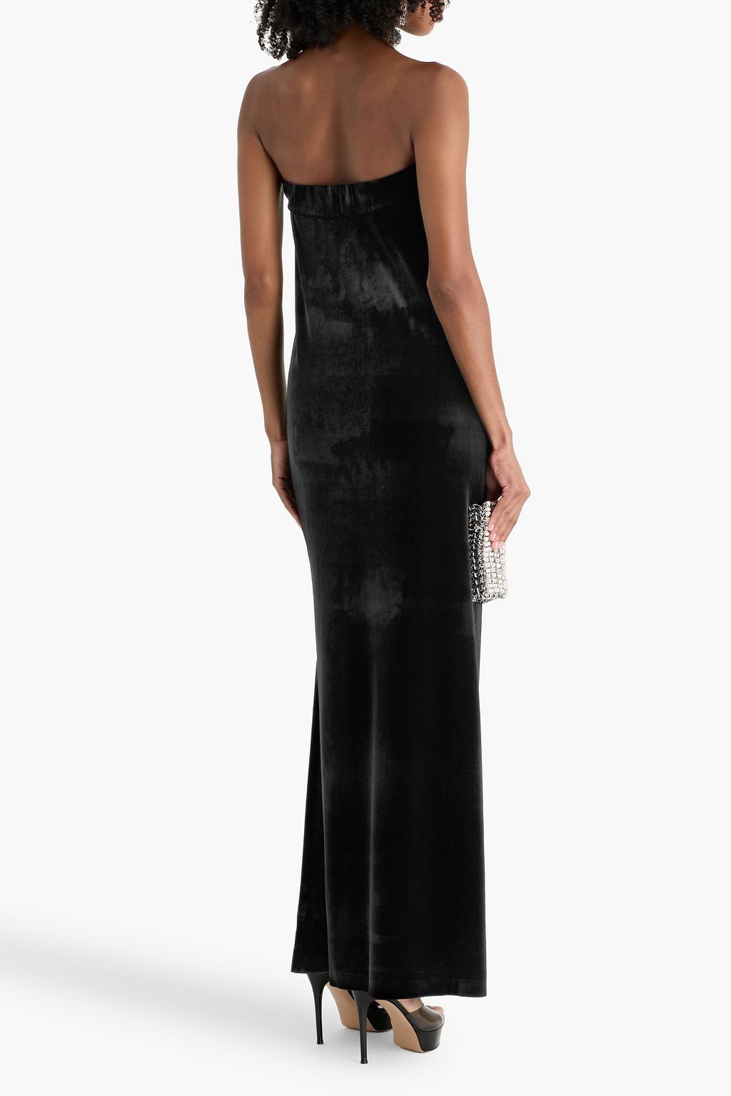NORMA KAMALI Strapless velvet maxi dress