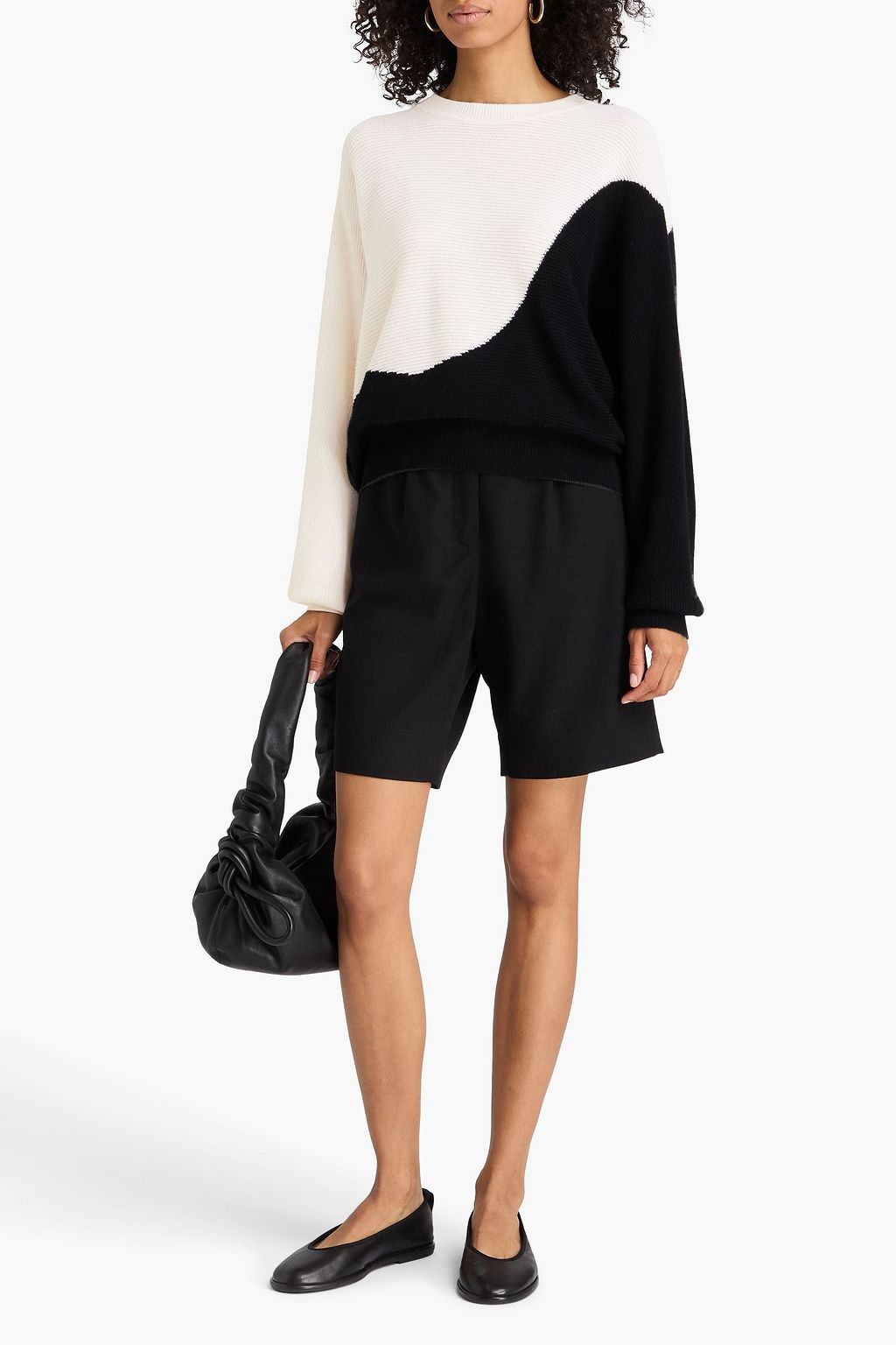 AUTUMN CASHMERE Two-tone cashmere sweater
