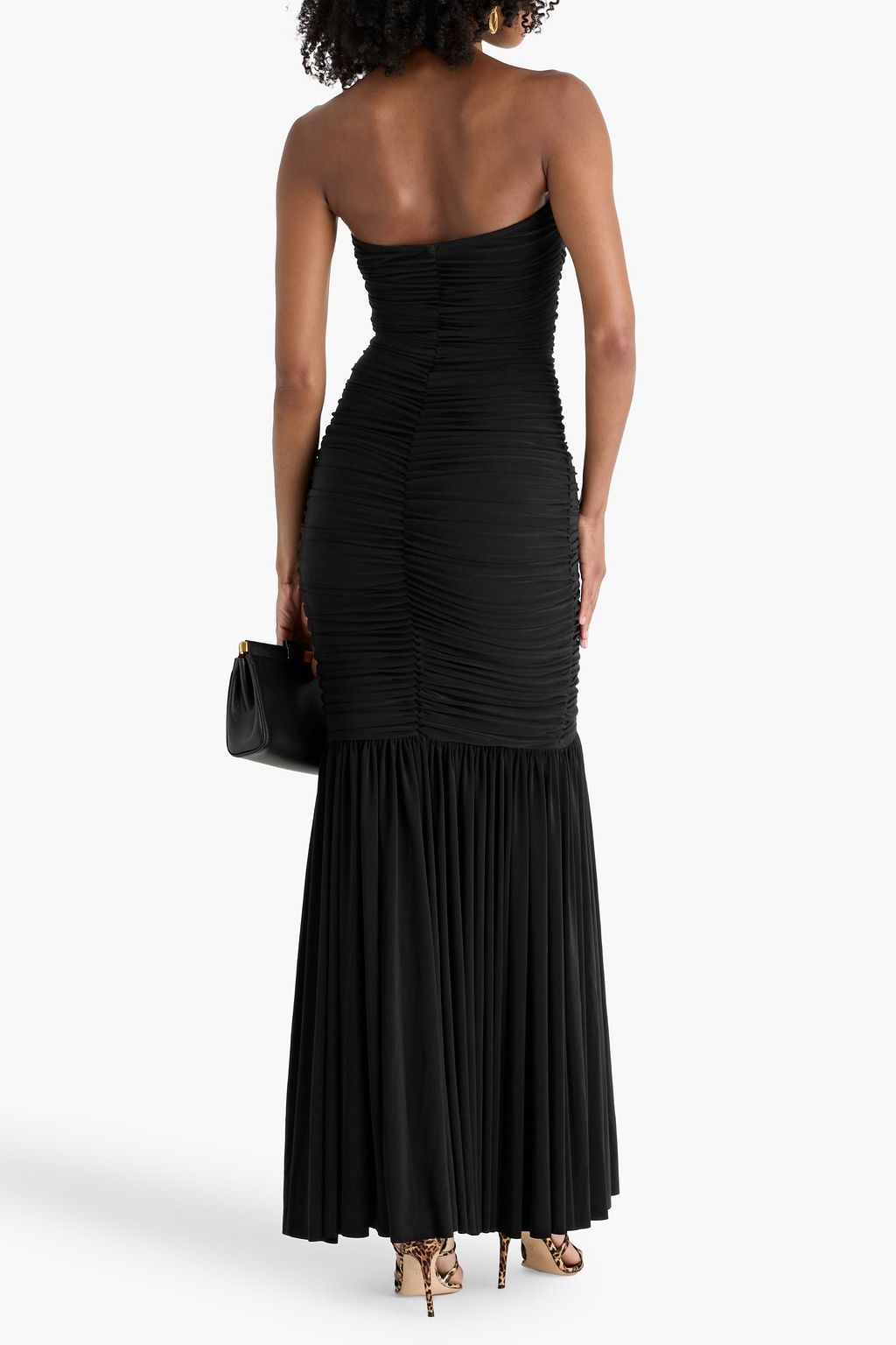 NORMA KAMALI Strapless ruched stretch-jersey gown