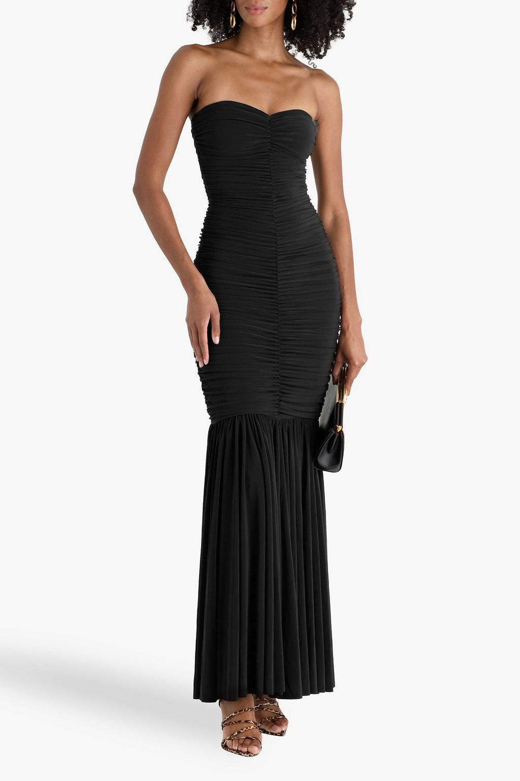 NORMA KAMALI Strapless ruched stretch-jersey gown