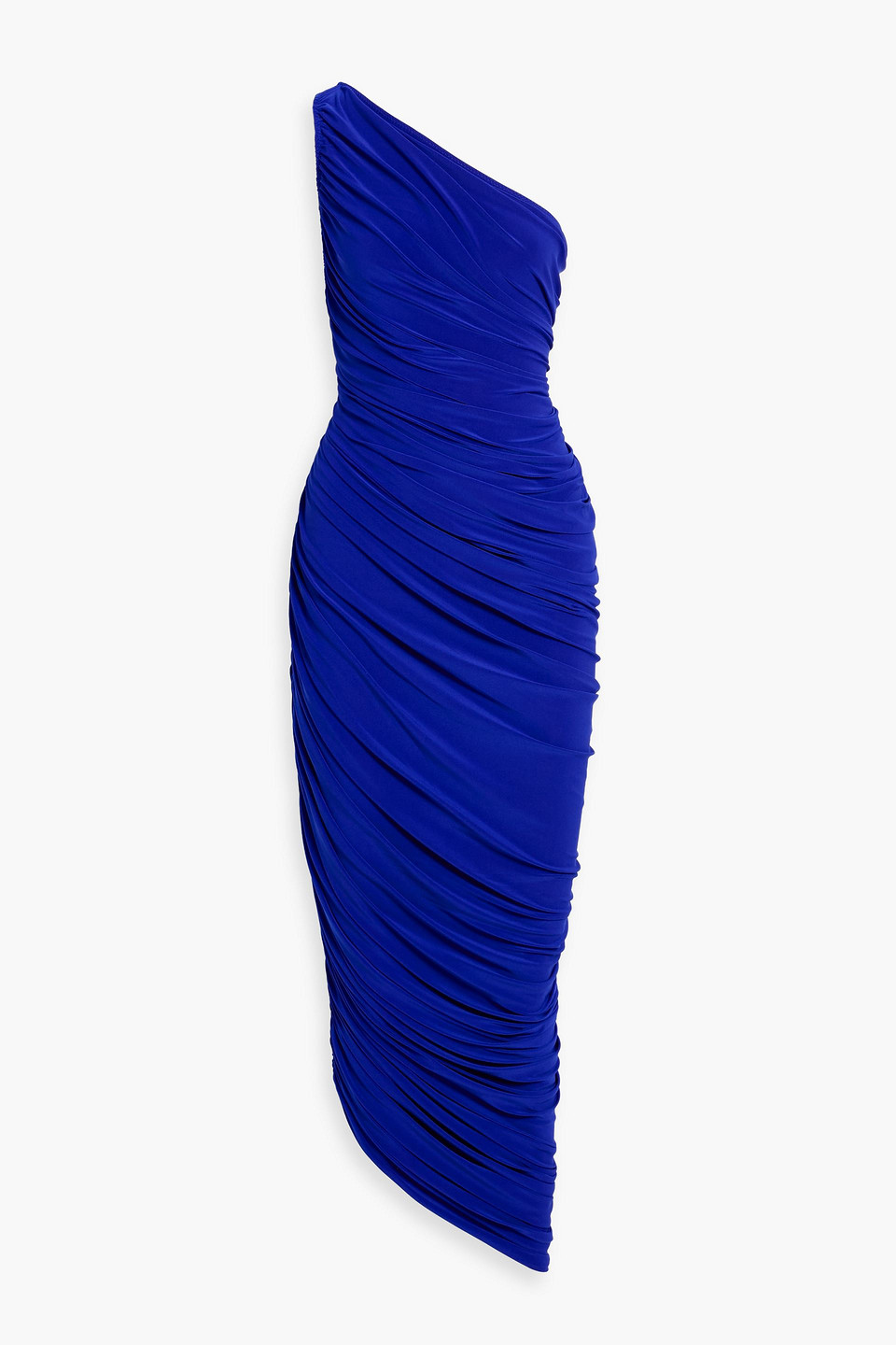 One-shoulder asymmetric stretch-jersey dress