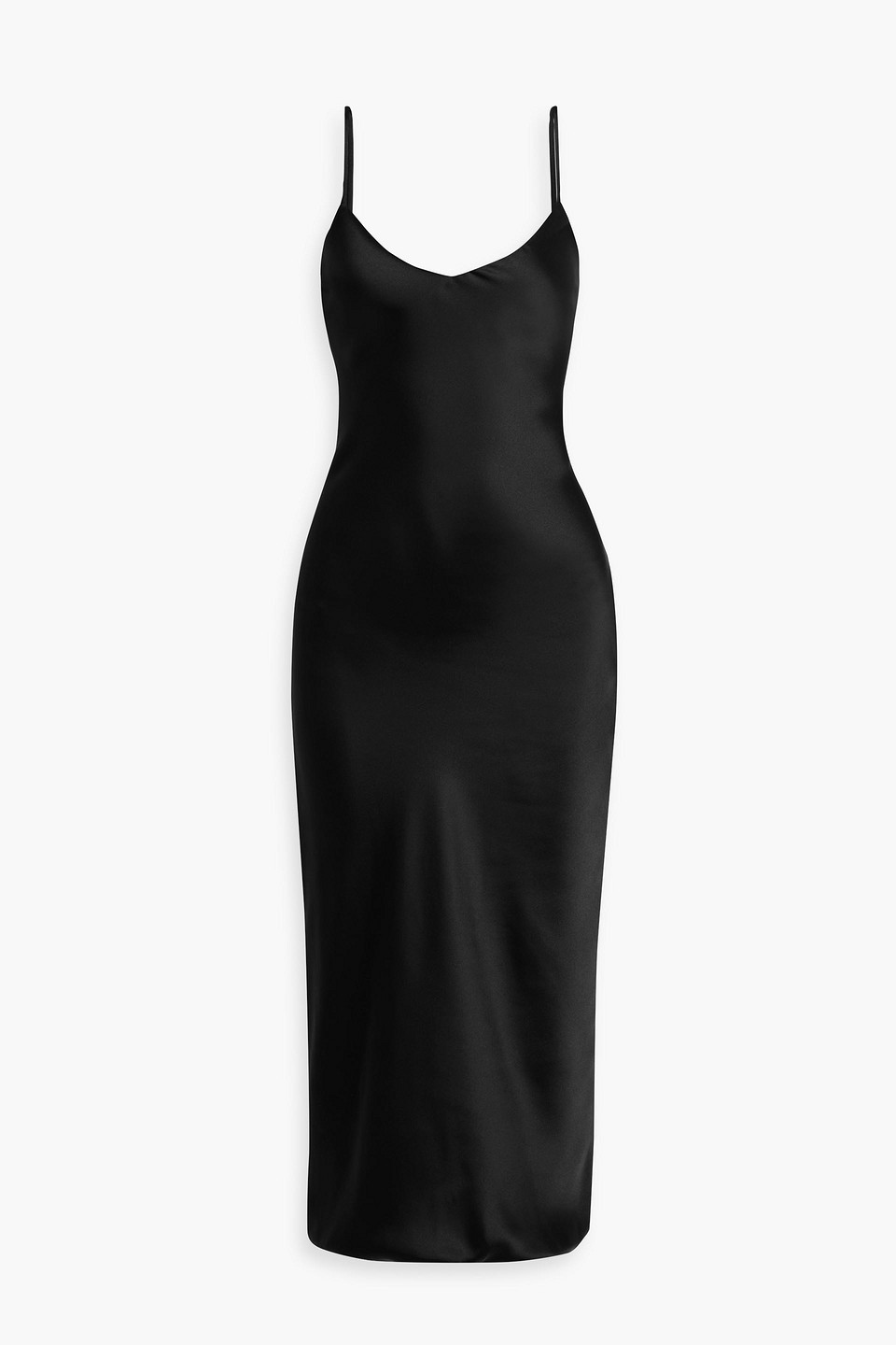 Satin midi slip dress