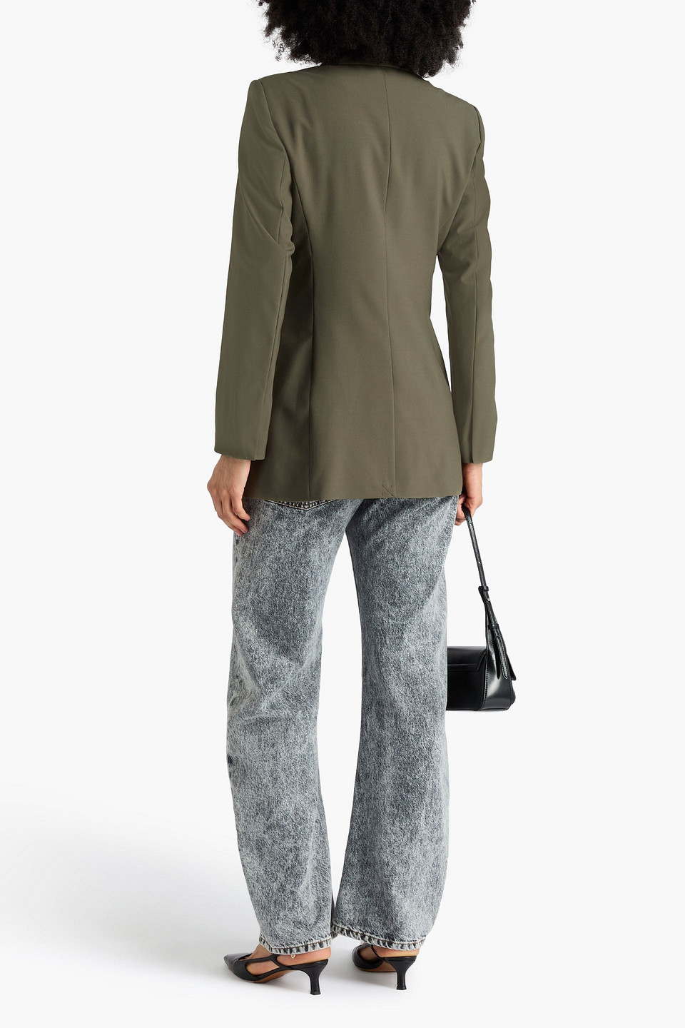  Maje - Double-breasted Crepe Blazer - Green - Fr 36 