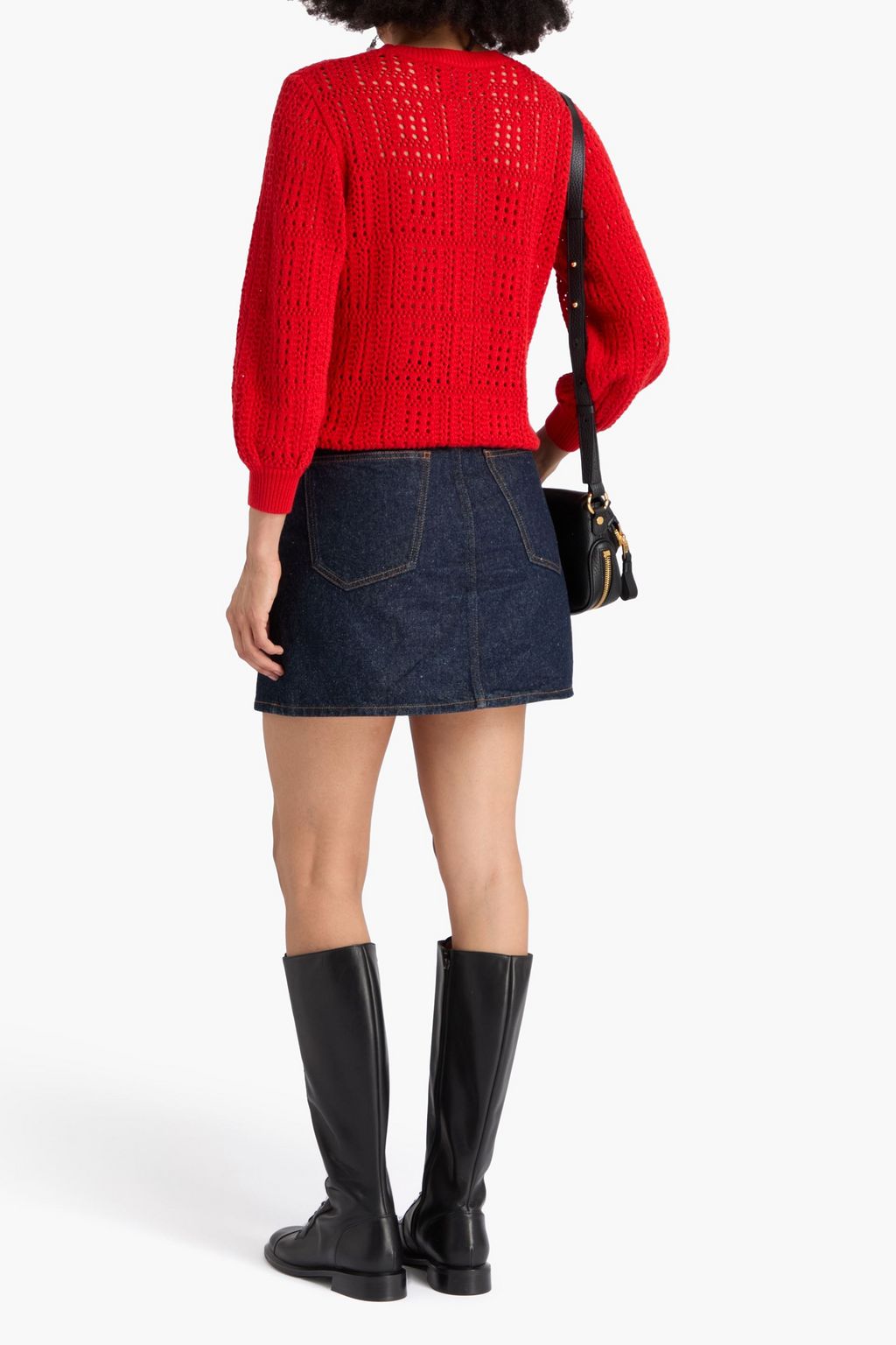 COTTON BY AUTUMN CASHMERE Pointelle-knit cotton sweater