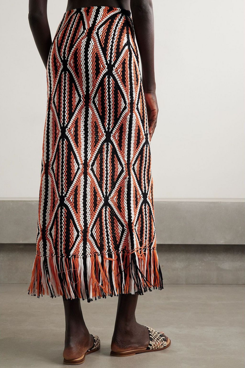 GABRIELA HEARST Estes fringed crocheted wool maxi skirt