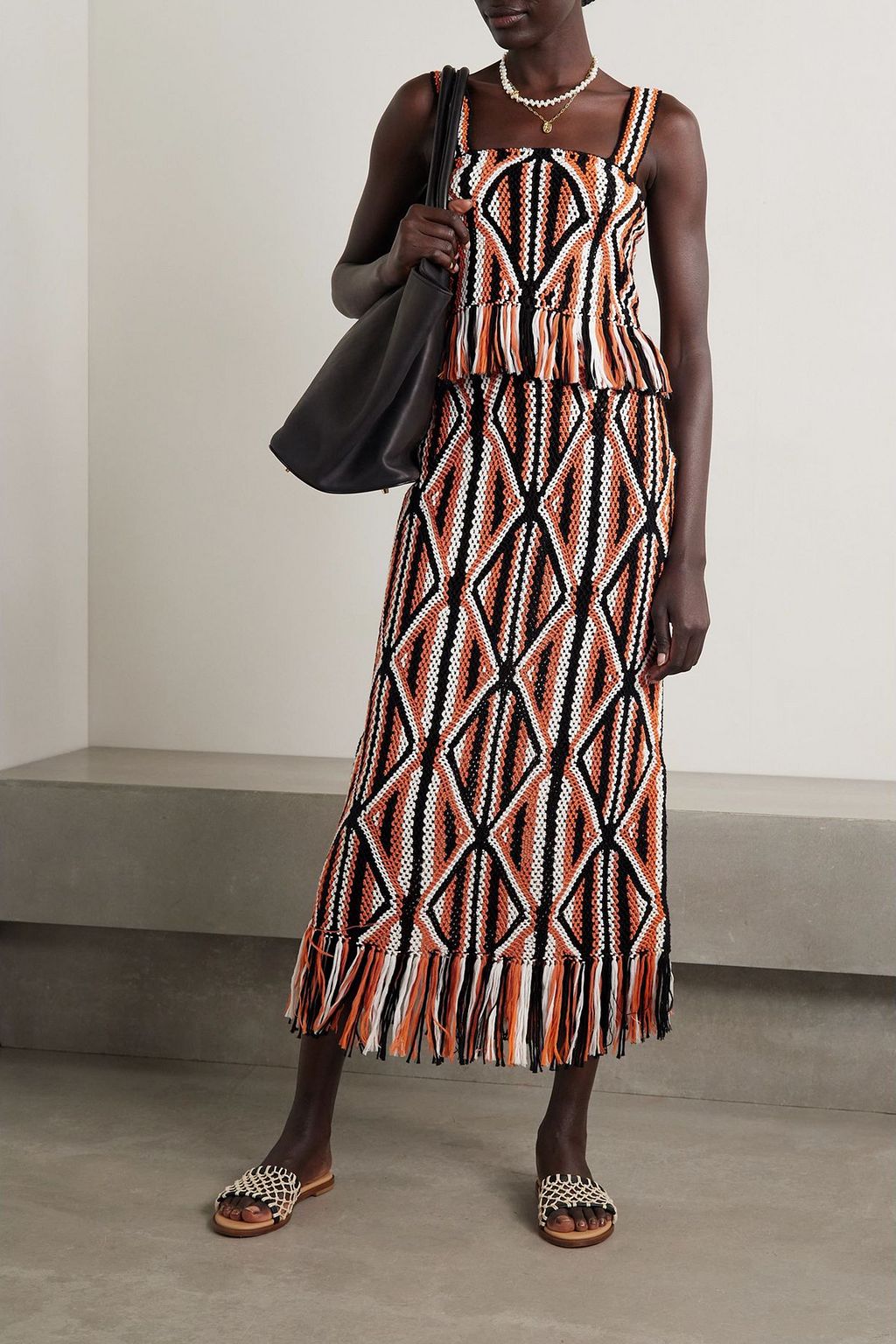 GABRIELA HEARST Estes fringed crocheted wool maxi skirt